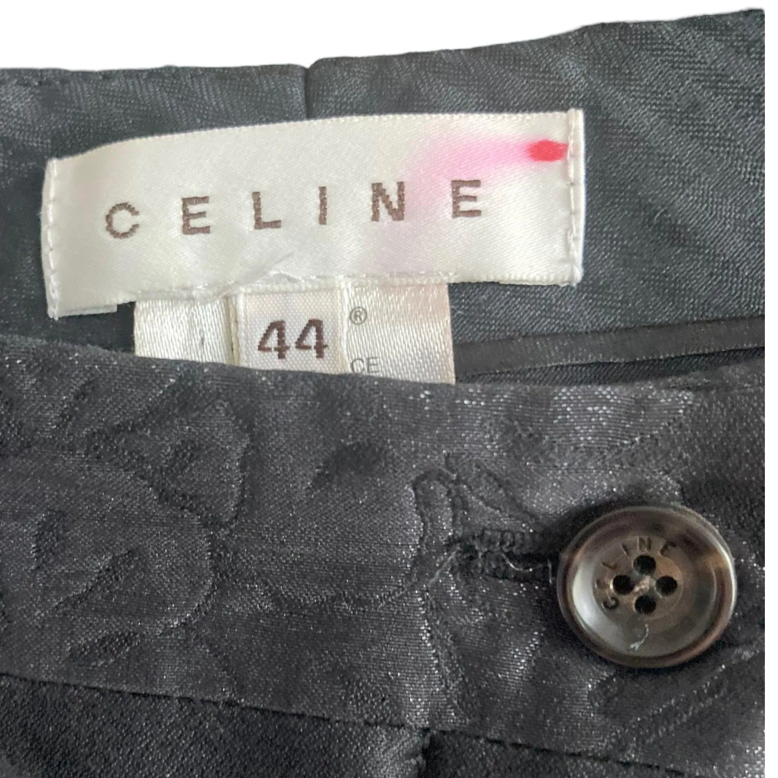 Celine Cotton & Silk Mix Black Trousers UK Size 12