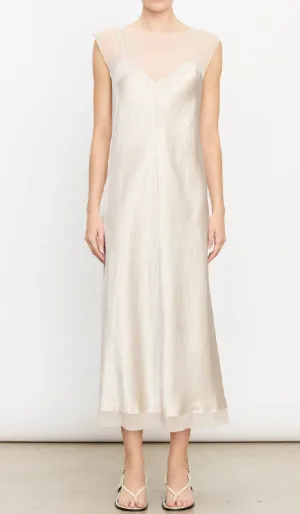 Champagne Chiffon Layered Slip Dress