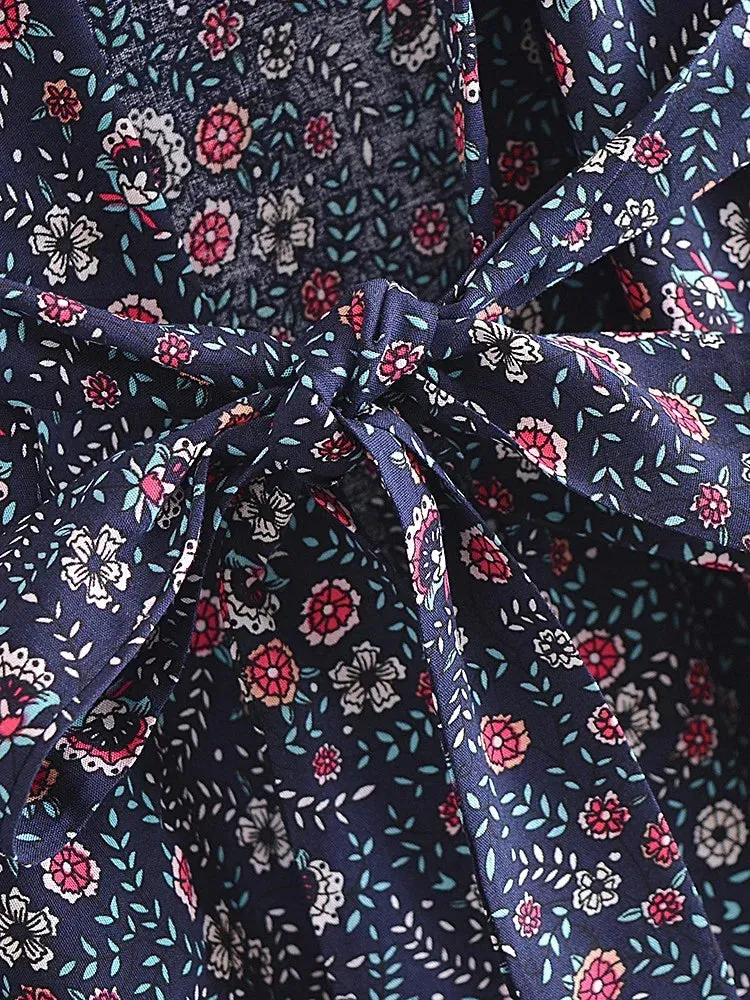 Charlie's Boho Floral Print Short Kimono Robe