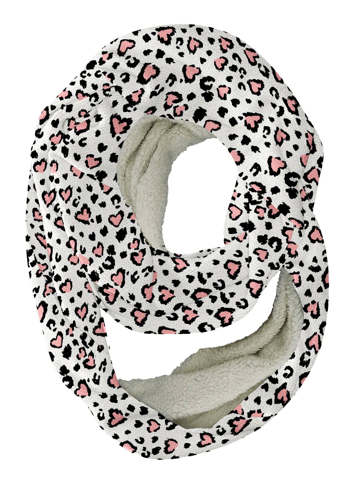 Cheetah Hearts Infinity Scarf