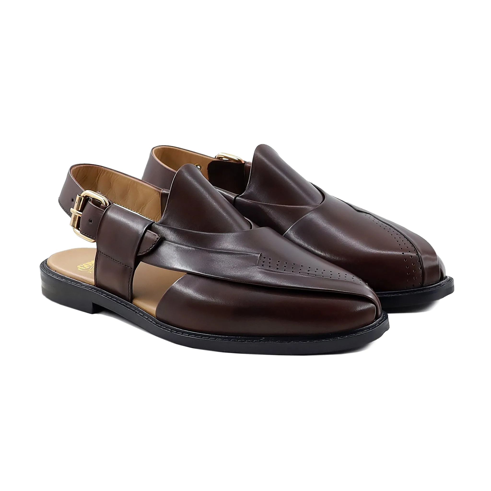 Cherie - Men's Dark Brown Calf Leather Sandal