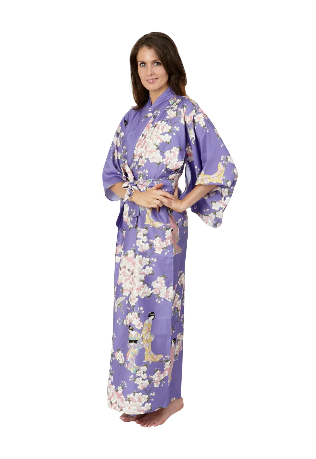 Cherry Blossom & Beauty Long Cotton Kimono