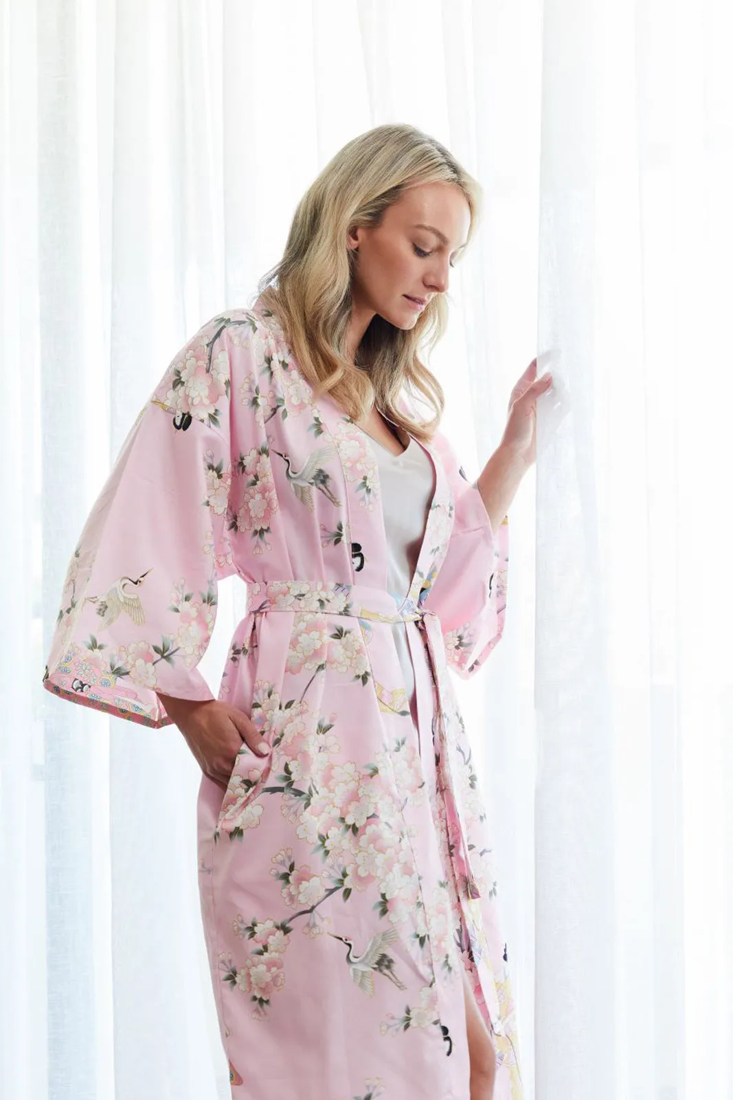 Cherry Blossom & Beauty Long Cotton Kimono