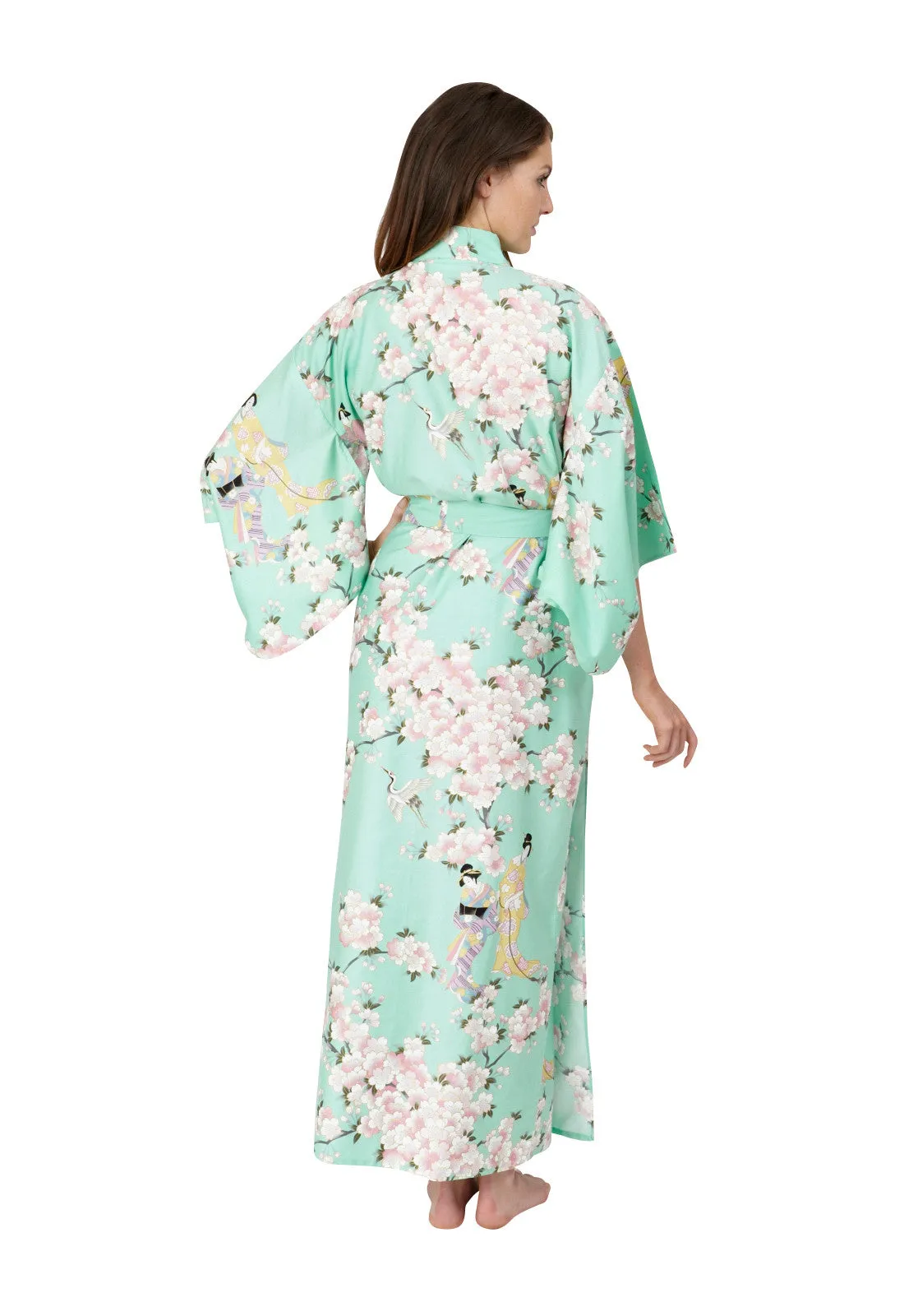 Cherry Blossom & Beauty Long Cotton Kimono