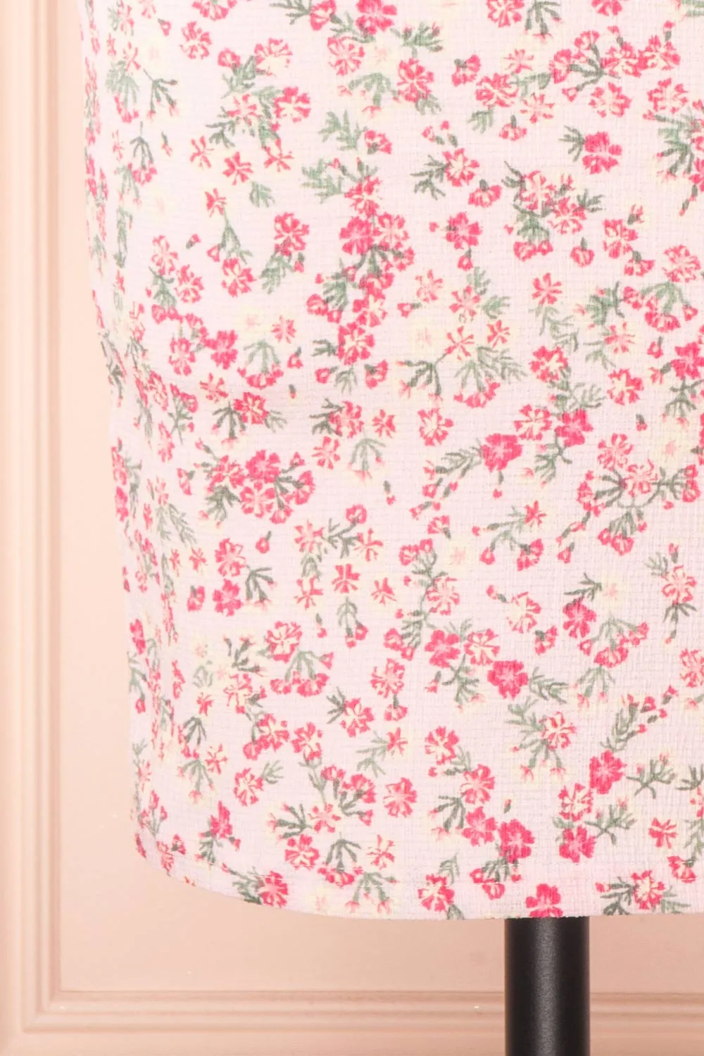 Chevy Pink | Fitted Floral Short Dress w/ Ruffles