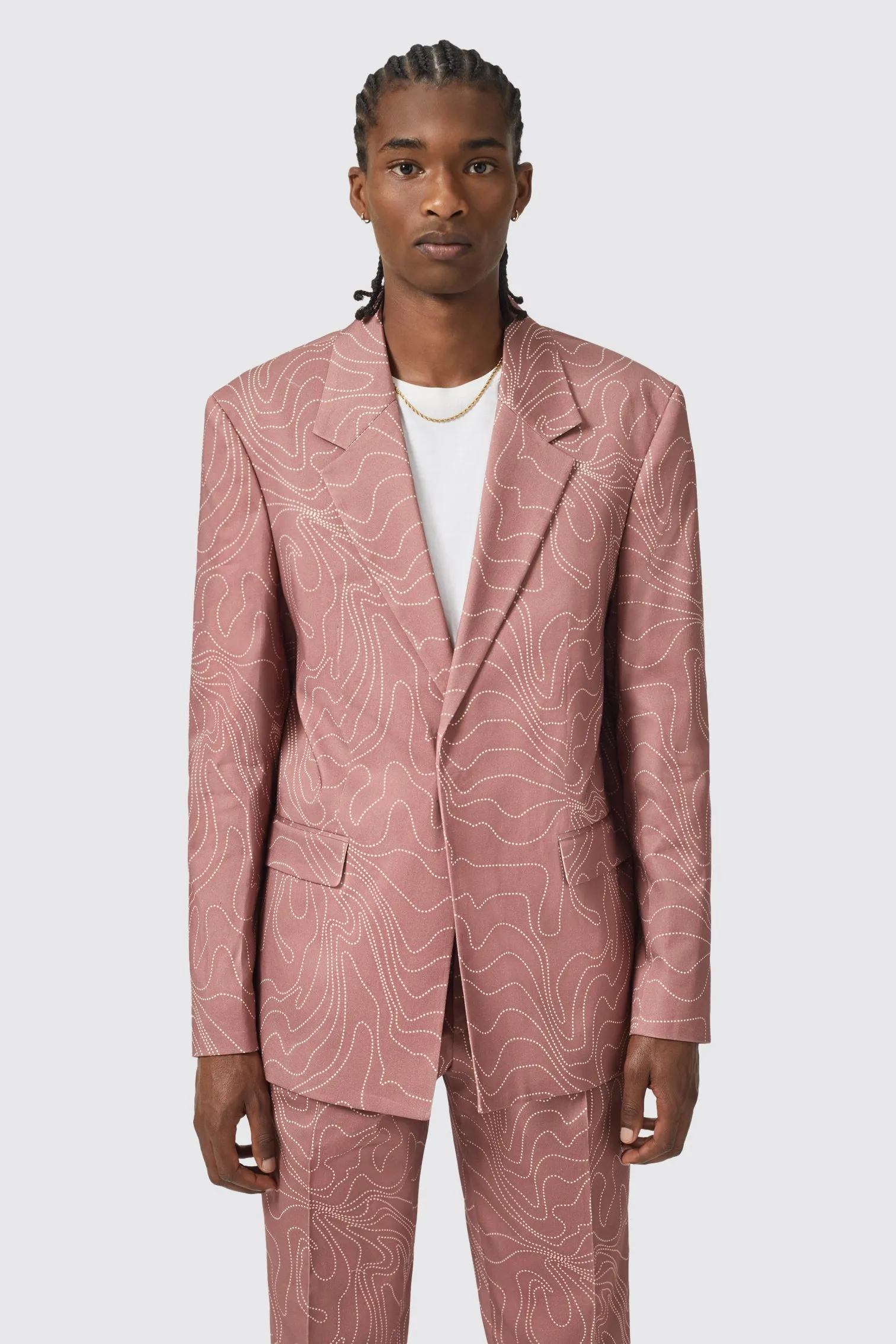 Chielleni Oversized Mulberry Abstract Suit - ARCHIVE