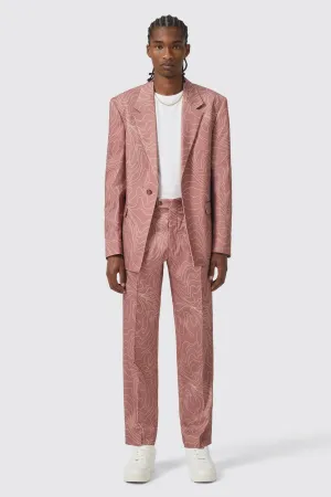 Chielleni Oversized Mulberry Abstract Suit - ARCHIVE