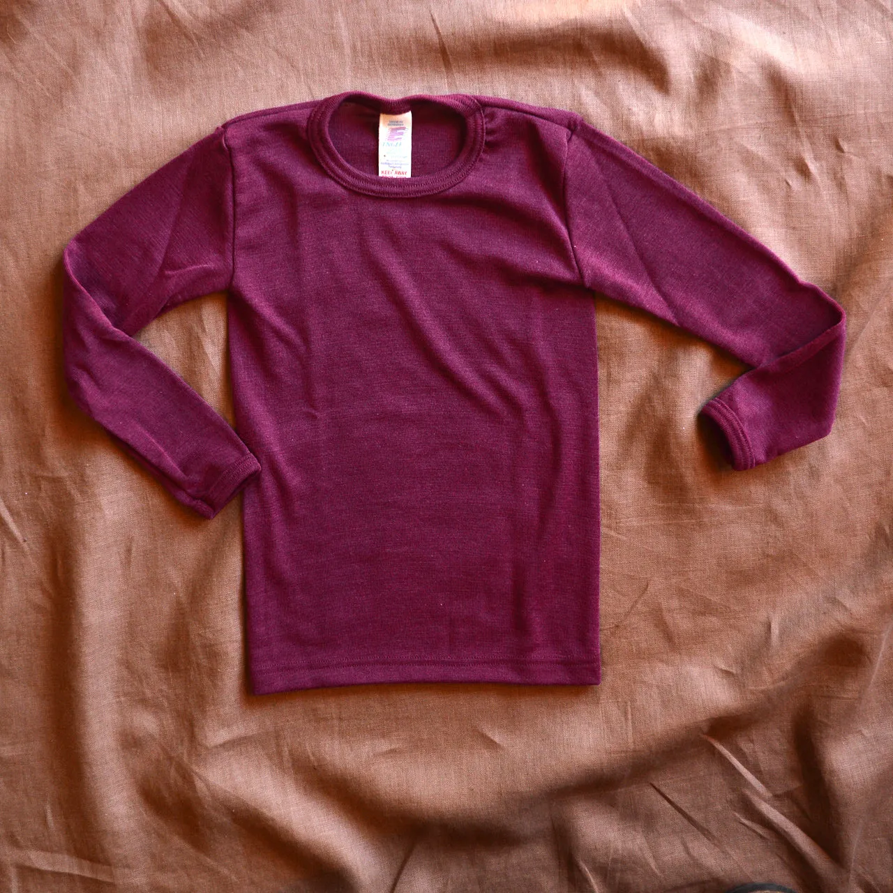 Child's Long Sleeve Top in Organic Wool/Silk (1-14y)