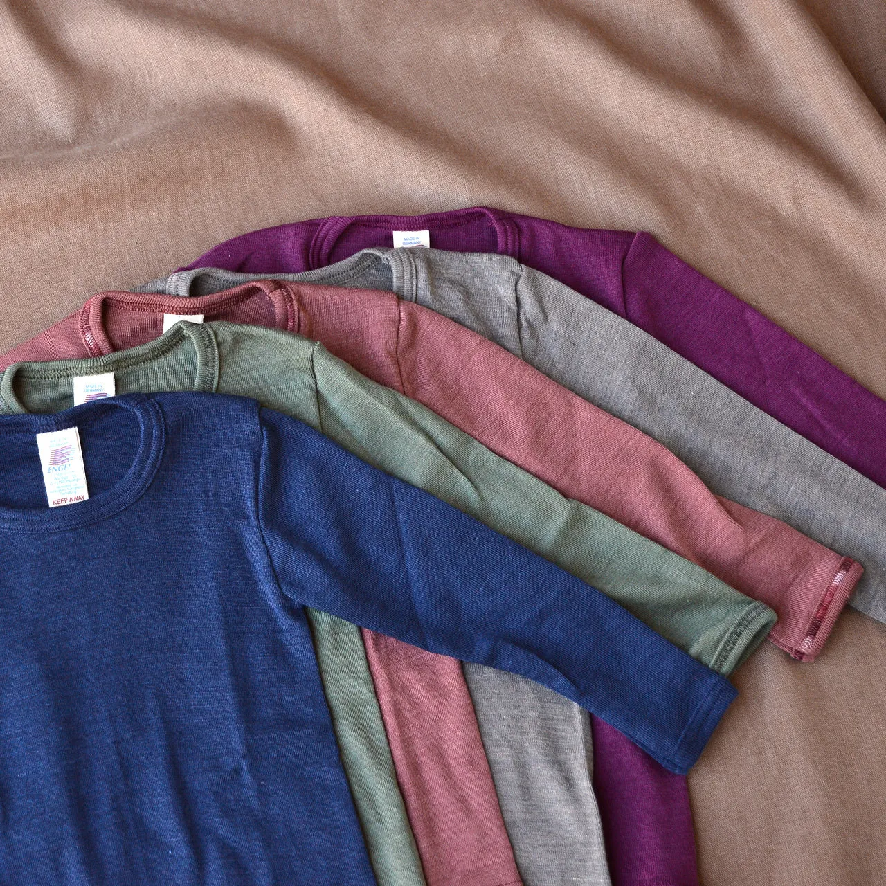 Child's Long Sleeve Top in Organic Wool/Silk (1-14y)