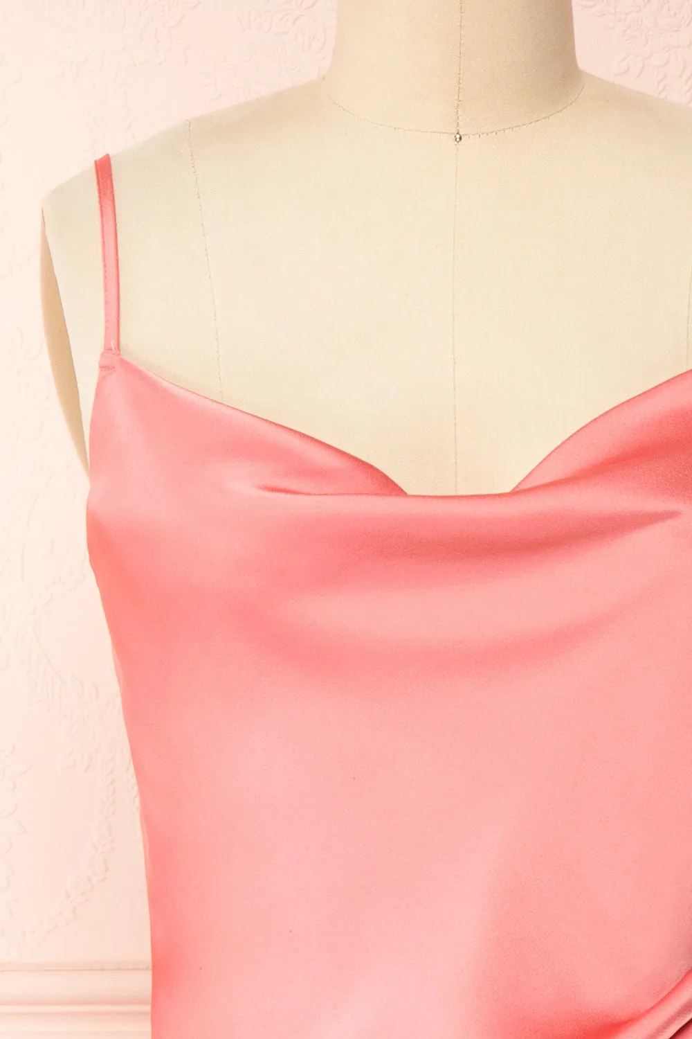 Chloe Petal | Cowl Neck Satin Slip Dress