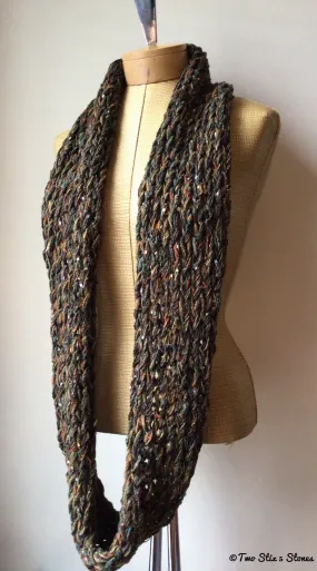 Chocolate Tweed Infinity Scarf