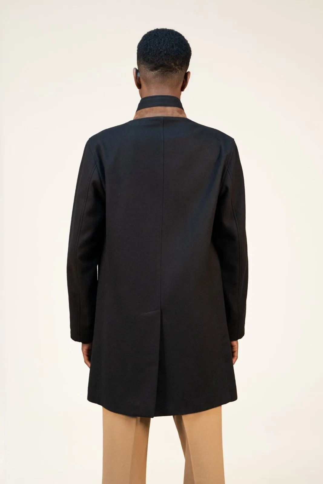 Classic Noir Wool Overcoat