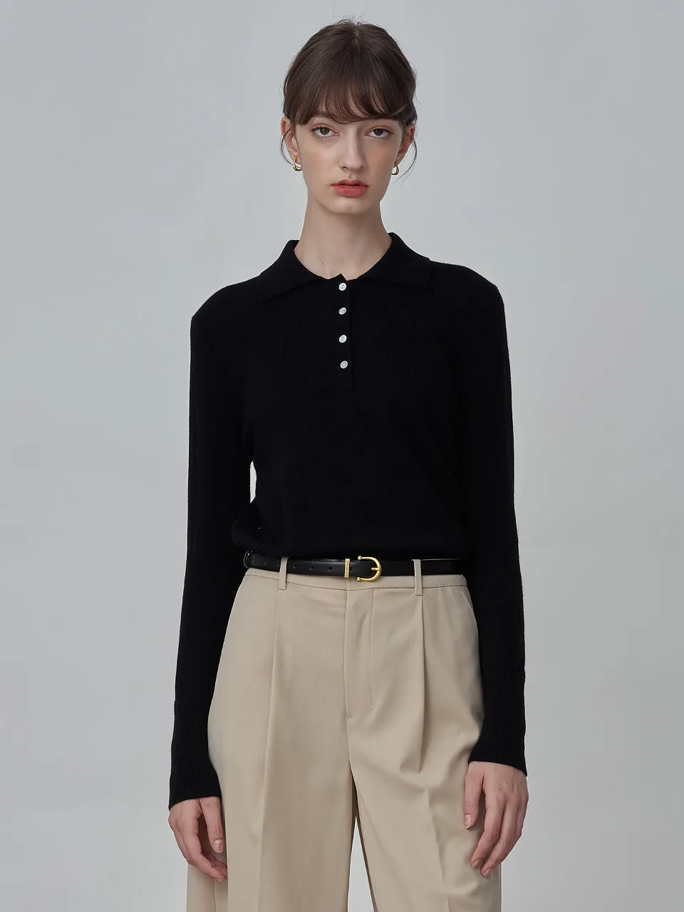 Classic Polo Sweater_Black