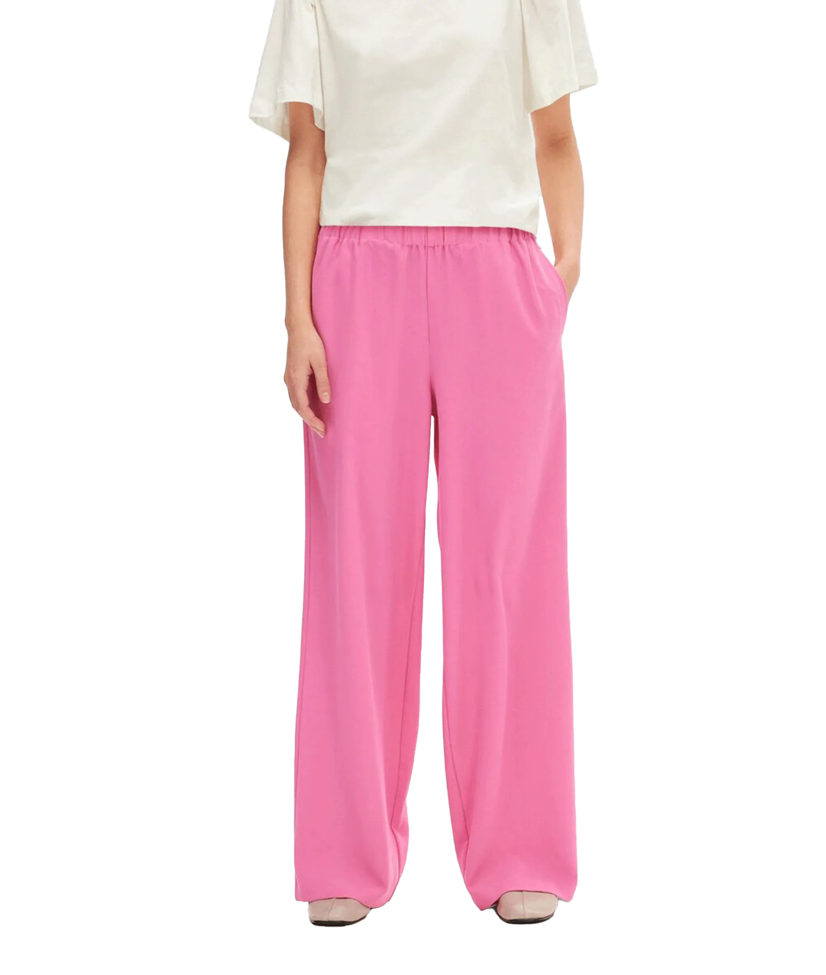 Classic Wide-leg Trousers - Pink