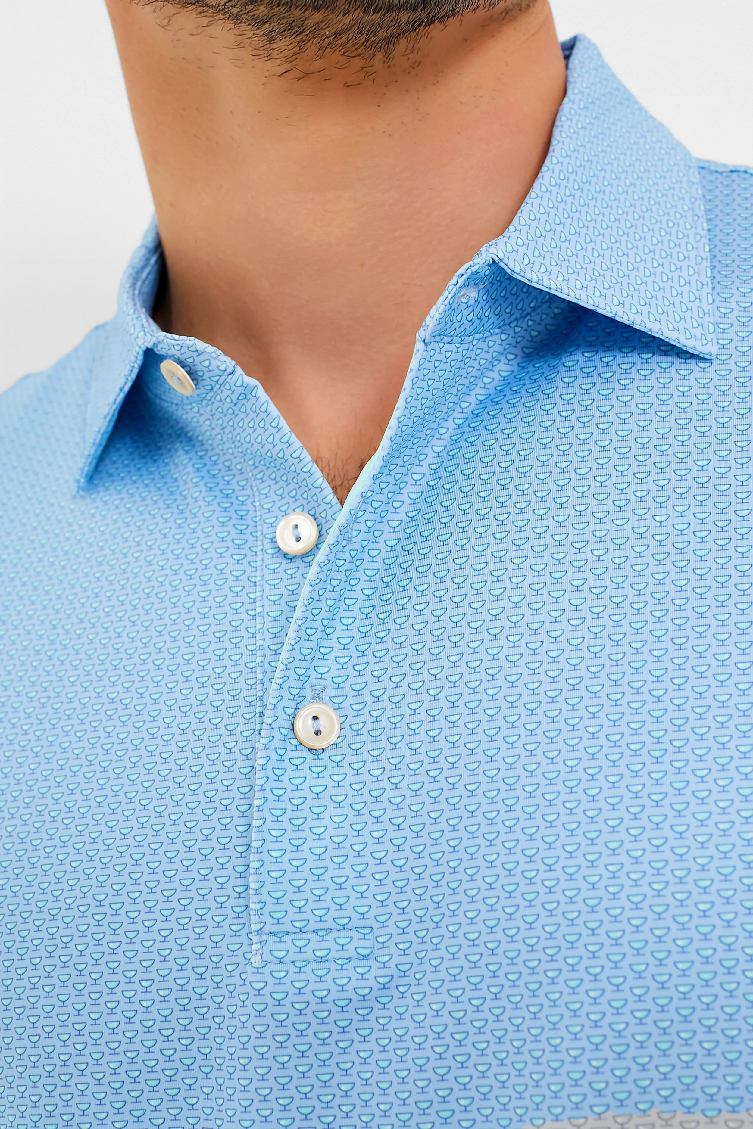 Cottage Blue I'll Have it Neat Performance Jersey Polo