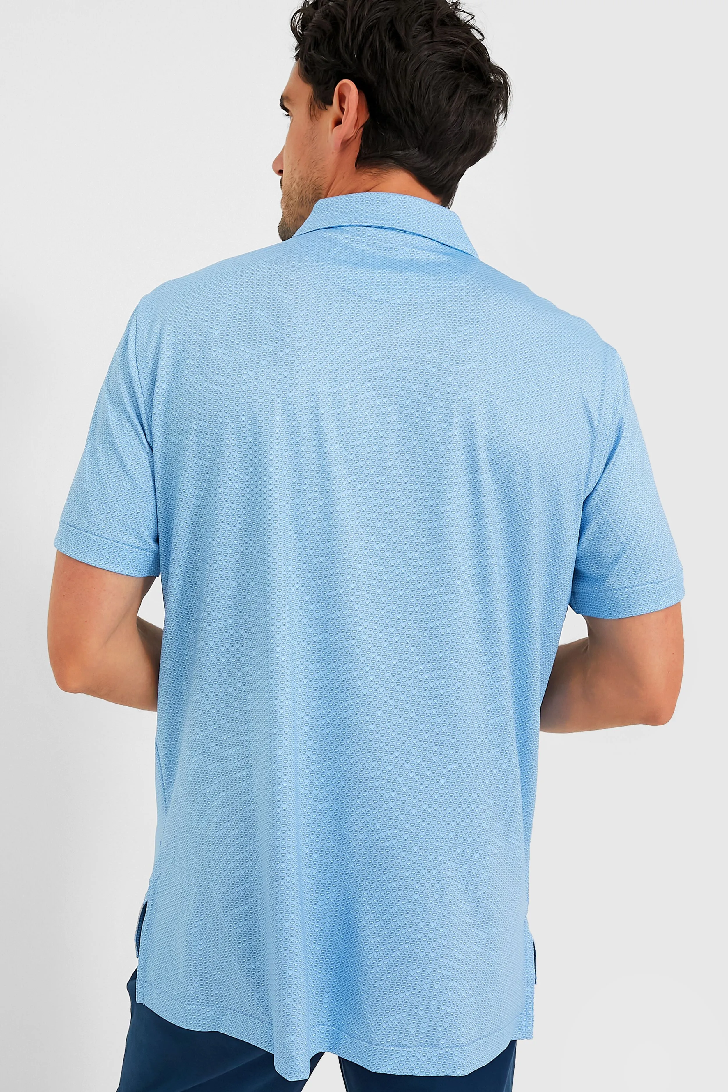 Cottage Blue I'll Have it Neat Performance Jersey Polo