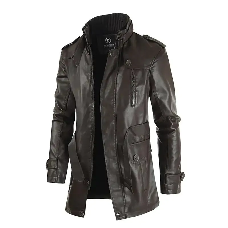 Couro Marselha Leather Overcoat Jacket