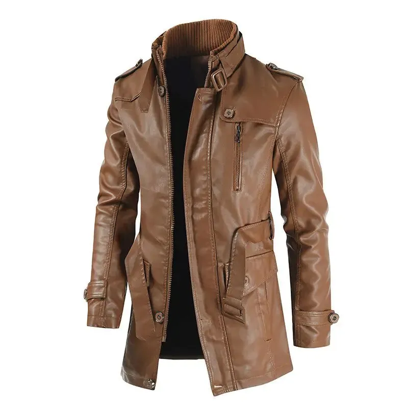 Couro Marselha Leather Overcoat Jacket