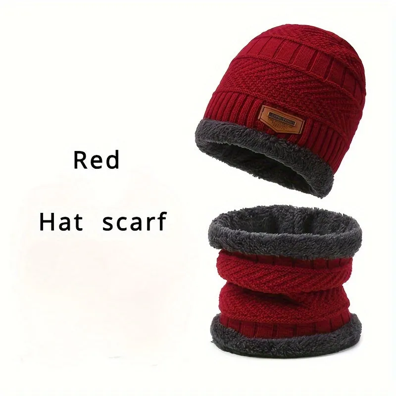 Cozy 2pcs Winter Scarf Beanie Set for Women and Men