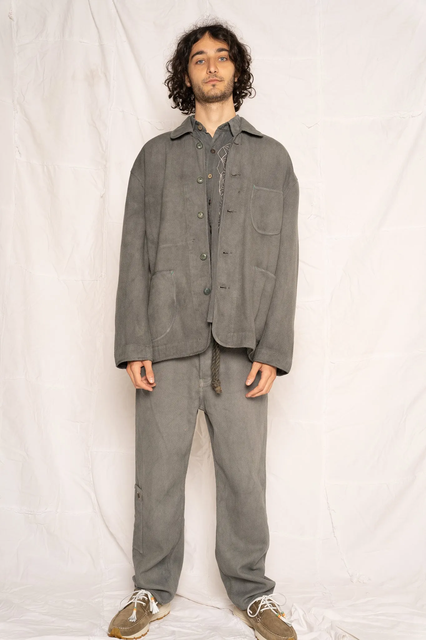 Cunningham Jacket Sashiko Uneven Dye Swiss Army