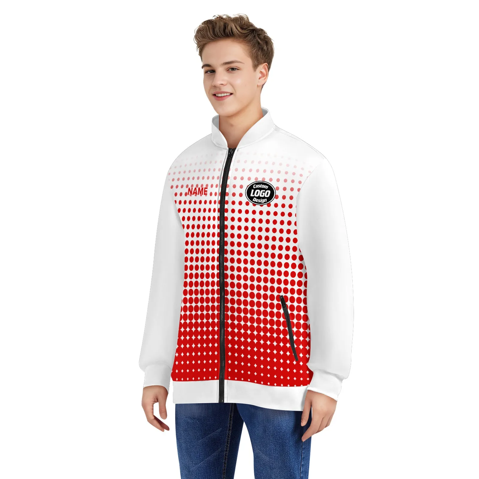 Custom Jacket Bomber Full-Snap Varsity Letterman Personalized Jacket PR092-D020346-10