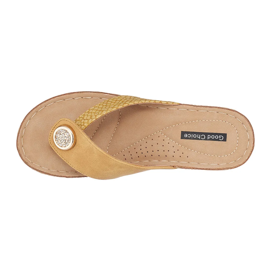 Dafni Yellow Wedge Sandals