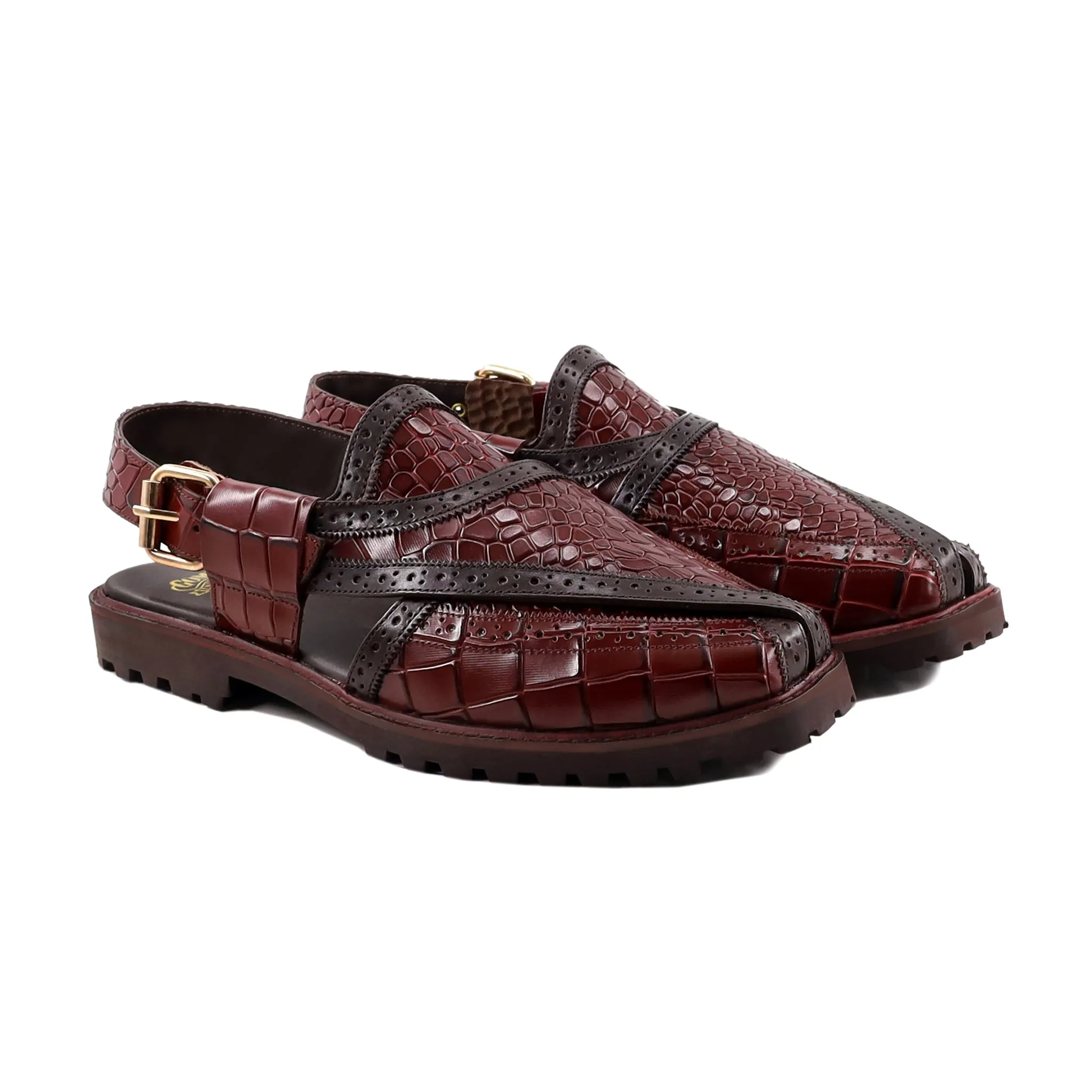 Daintha - Men's Oxblood Calf Leather Sandal