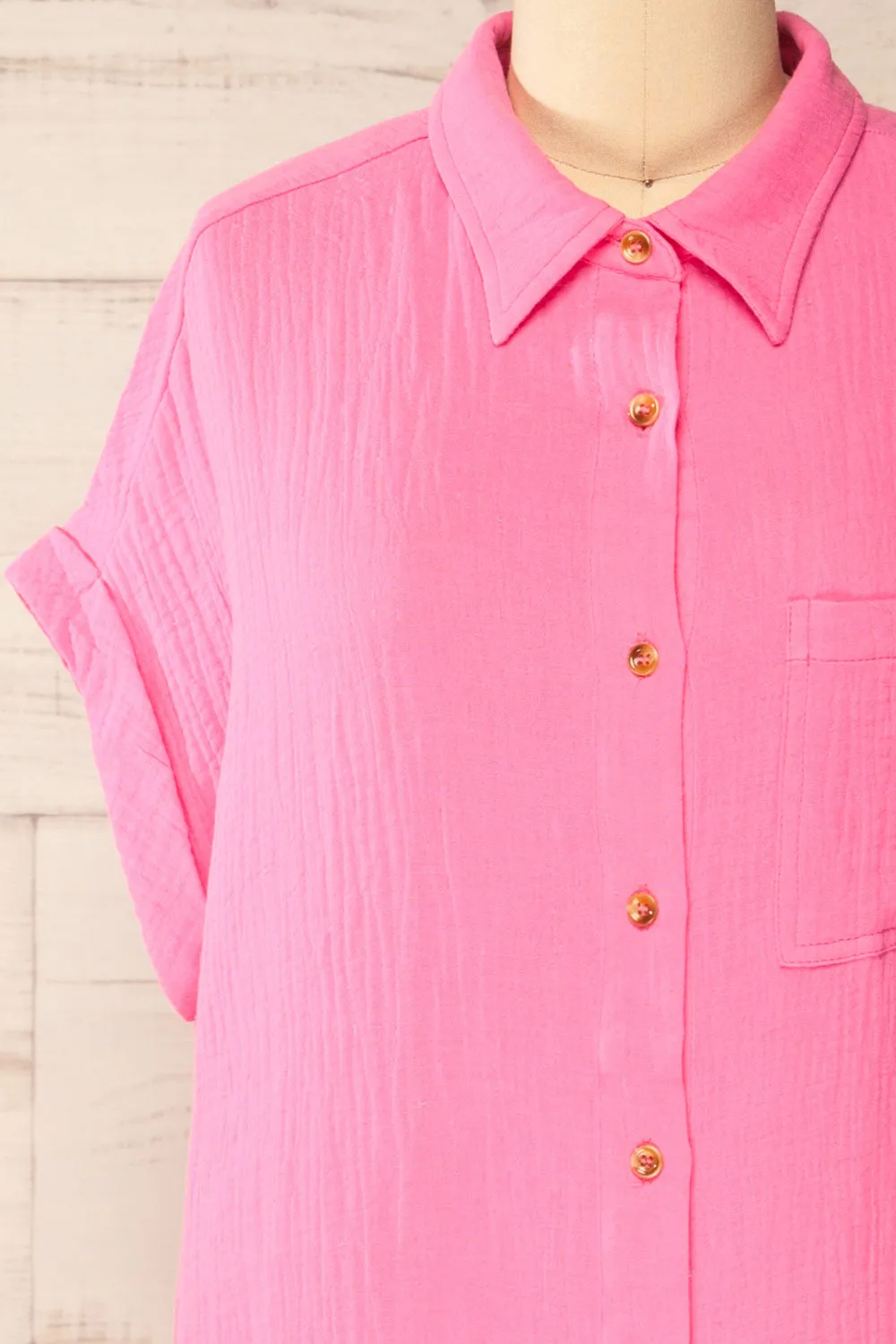 Davao Pink | Short Oversized Shirt Dress