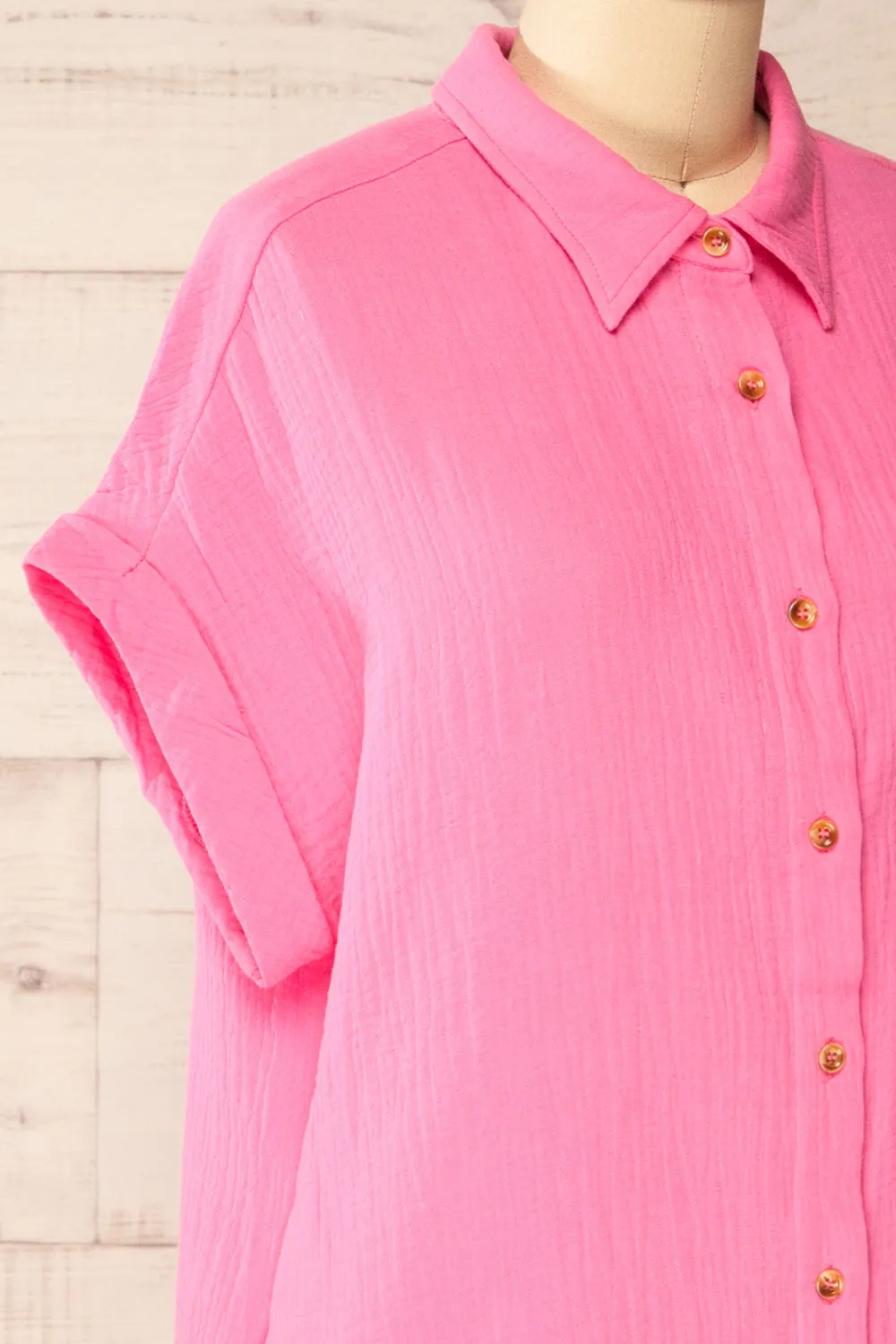 Davao Pink | Short Oversized Shirt Dress