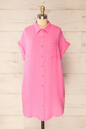 Davao Pink | Short Oversized Shirt Dress