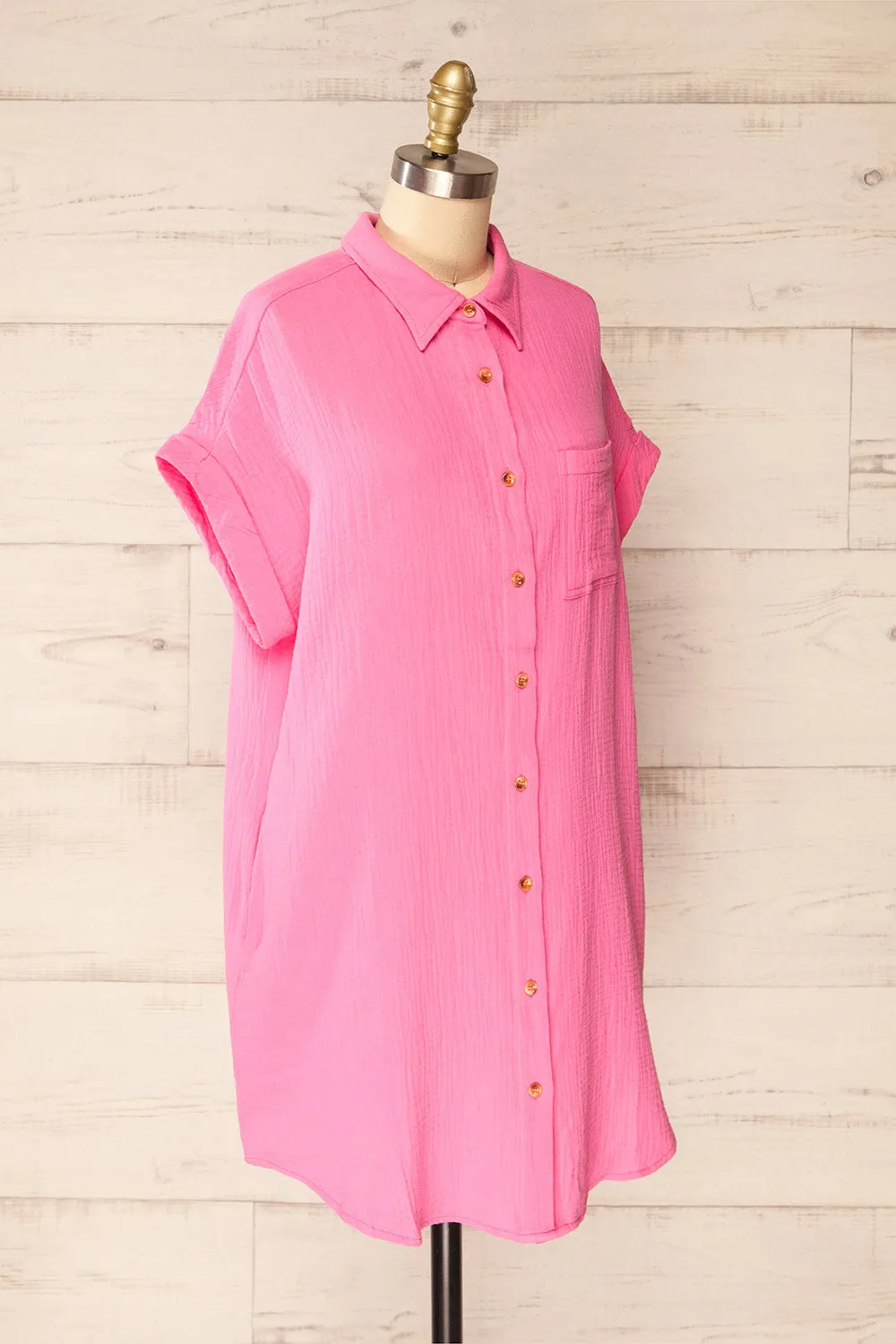 Davao Pink | Short Oversized Shirt Dress