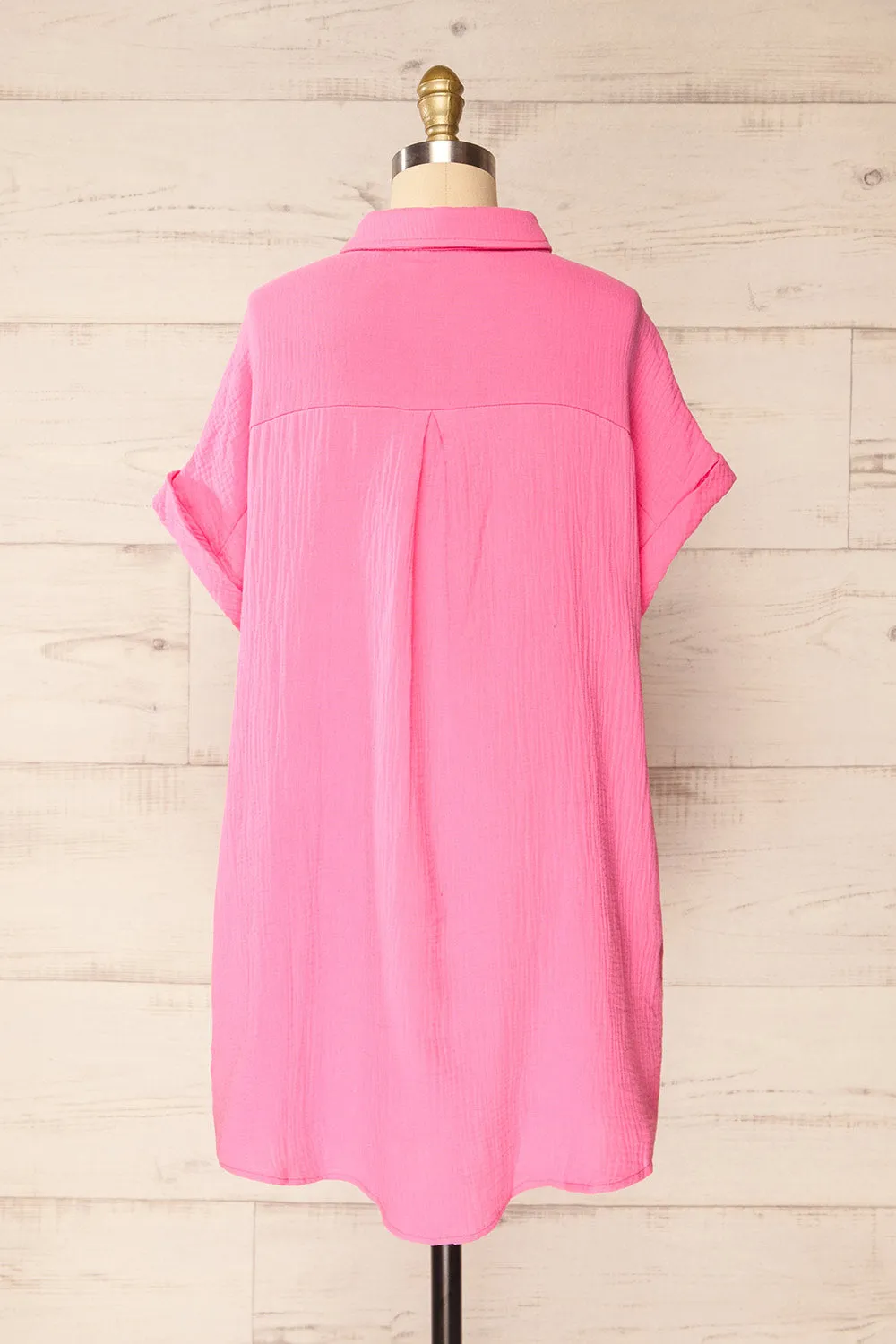 Davao Pink | Short Oversized Shirt Dress