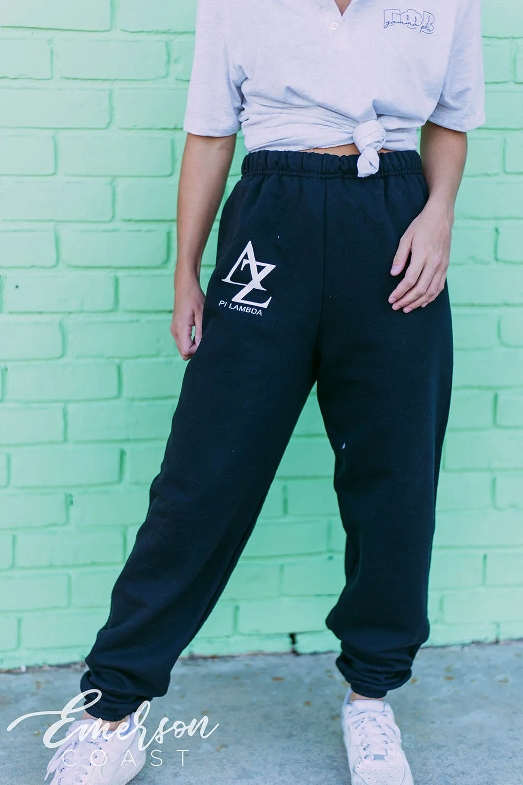 Delta Zeta Simple Black Joggers