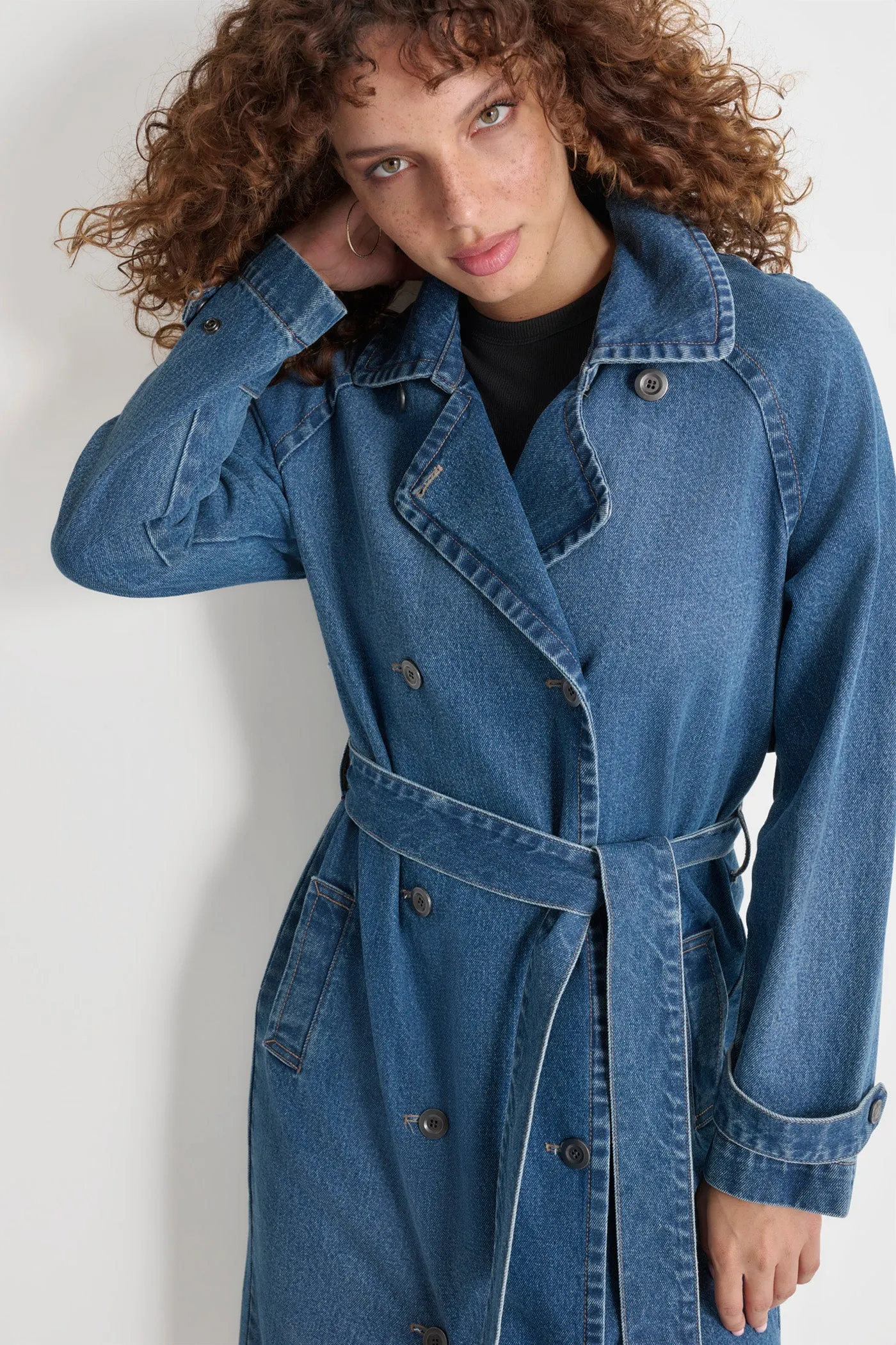 DENIM TRENCH COAT