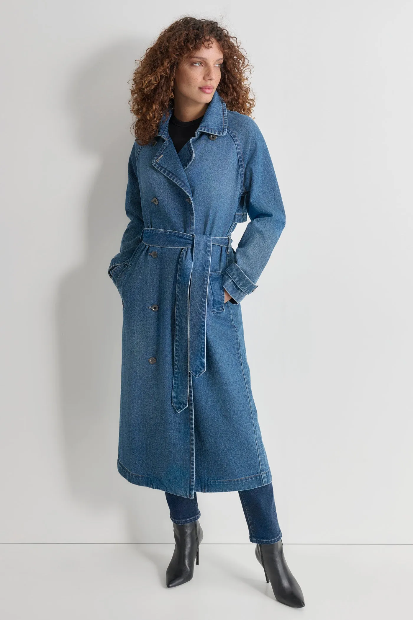 DENIM TRENCH COAT