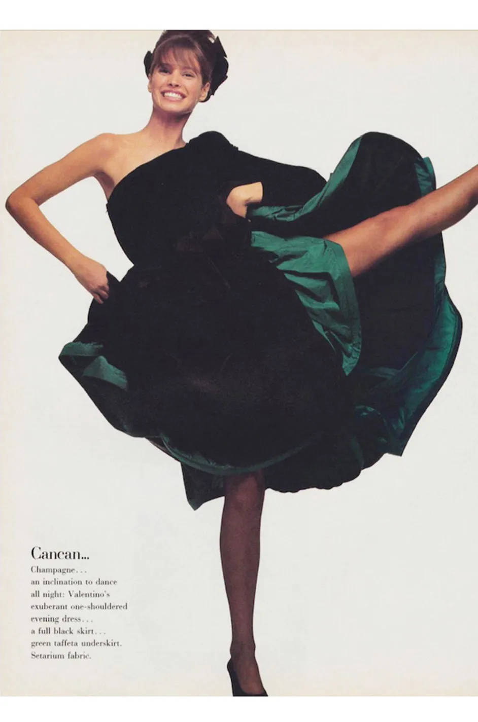 Documented Fall 1986 Valentino Haute Couture Very Full Skirted One Shoulder Dress