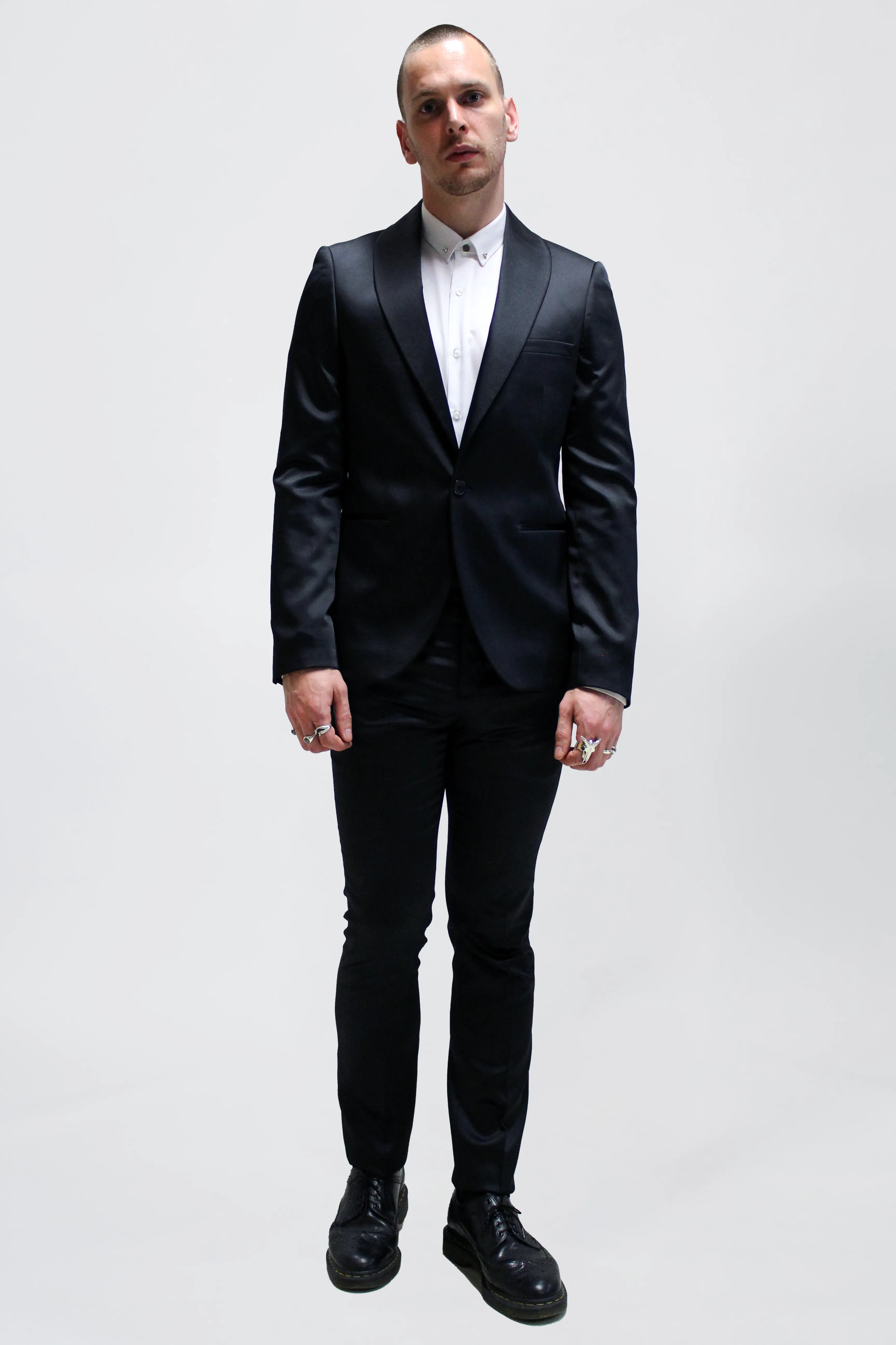 Draco Skinny Fit Black Sateeen Jacket - ARCHIVE