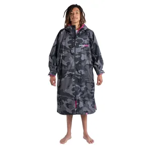 Dryrobe Advance Long Sleeve Changing Robe - Black Camo/Pink