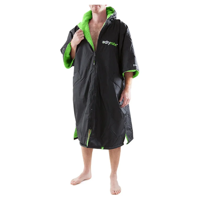 Dryrobe Advance Short Sleeve Changing Robe - Medium - Black/Green