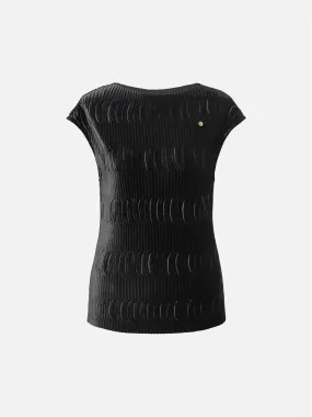 EP YAYING Velvet Pleated Slim Top