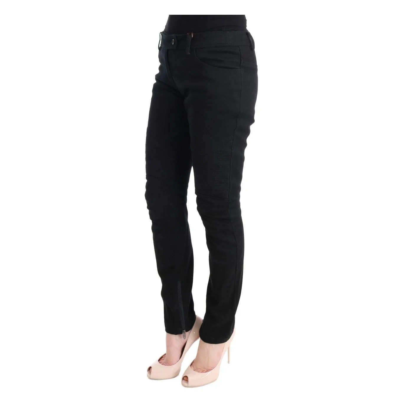 Ermanno Scervino Chic Black Slim Fit Trousers