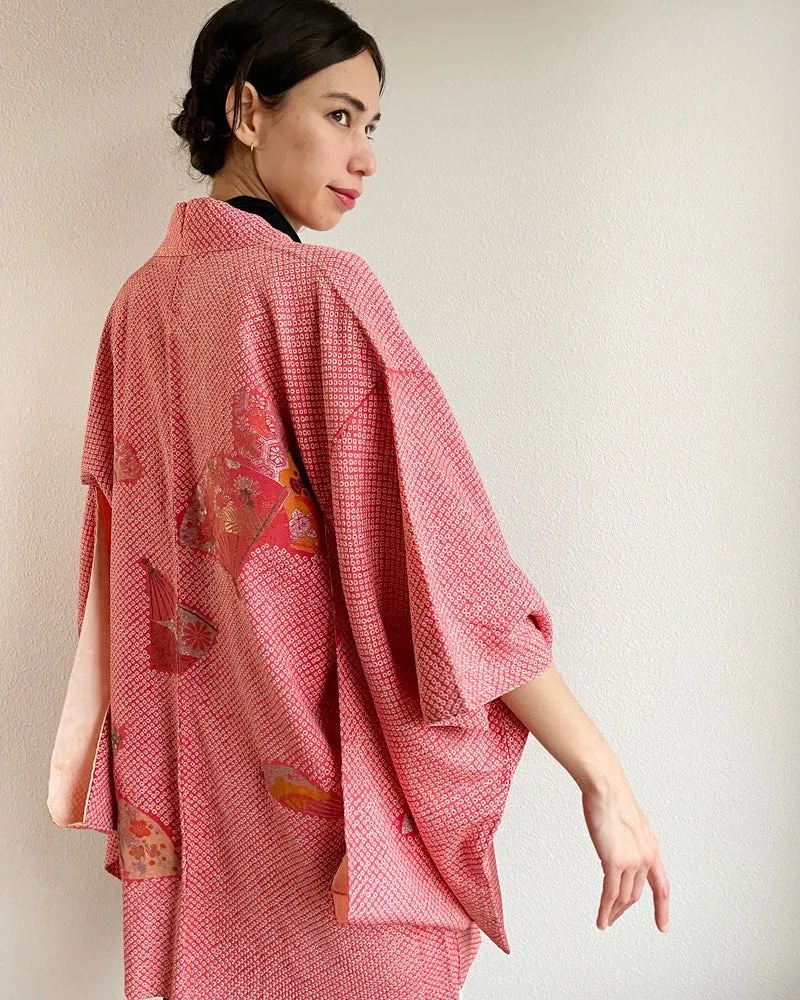 Fan Hankles Shibori Haori Kimono Jacket