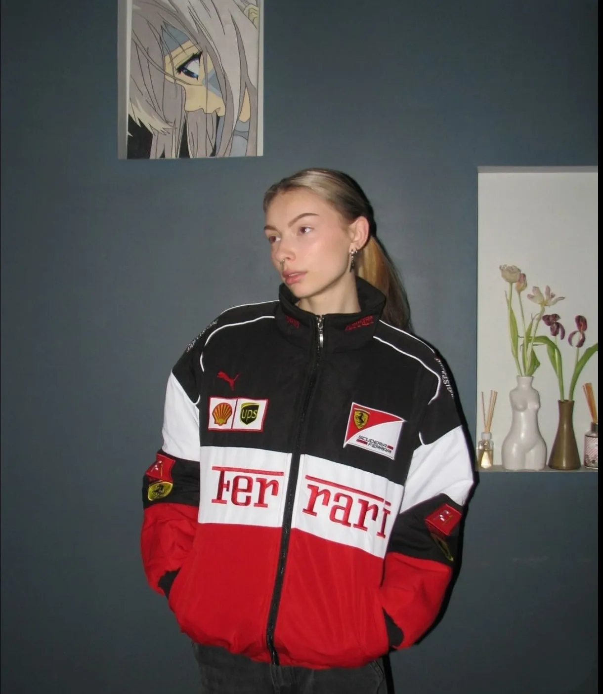 Ferrari F1 Racing Vintage Jacket For Womens