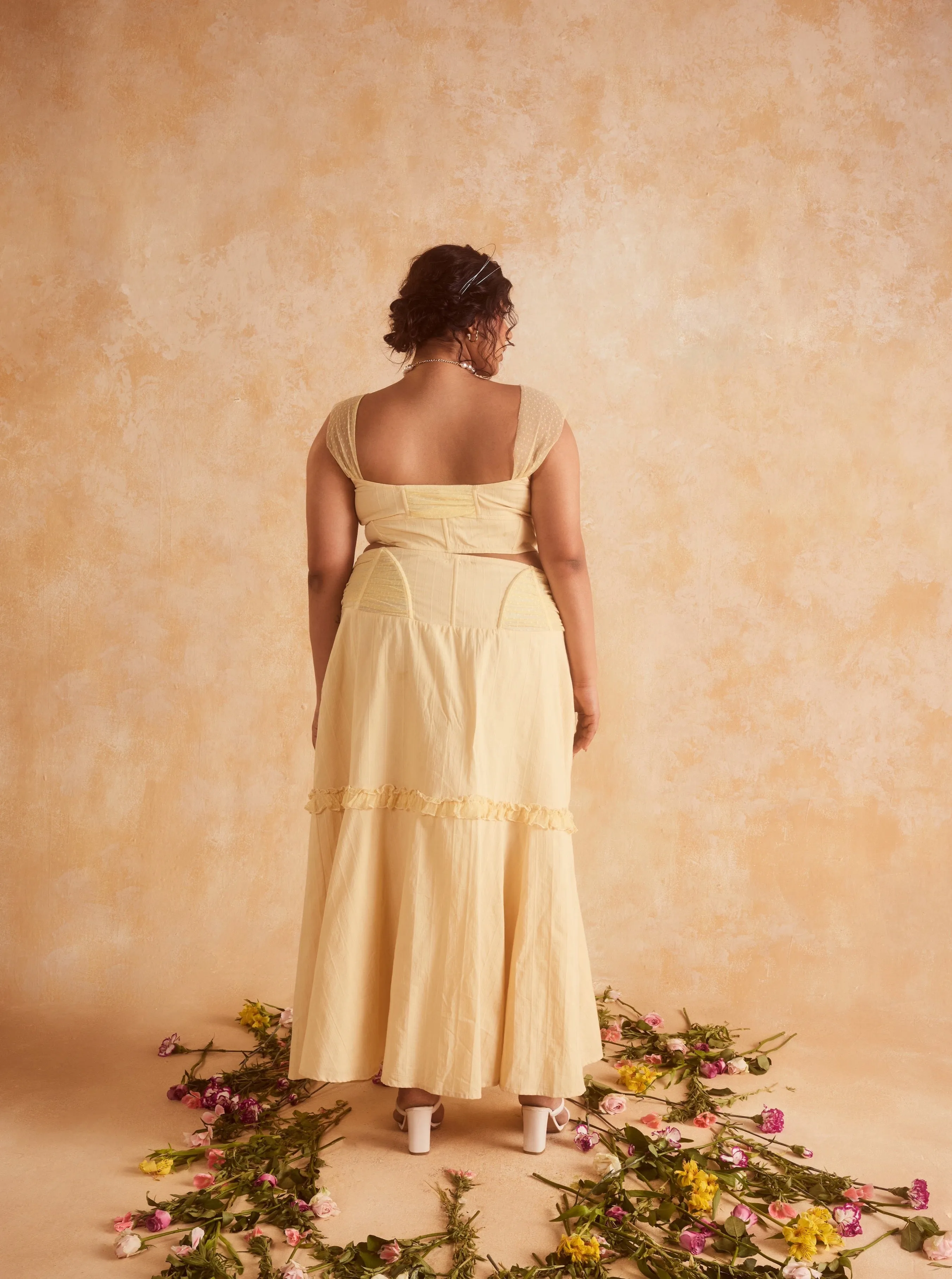 Finola Yellow Corset Top & Skirt