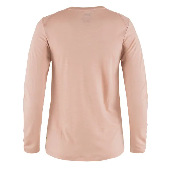 Fjallraven Womens Abisko Wool LS Base Layer T-Shirt Chalk Rose