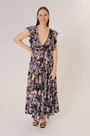 FLORAL WRAP MAXI DRESS