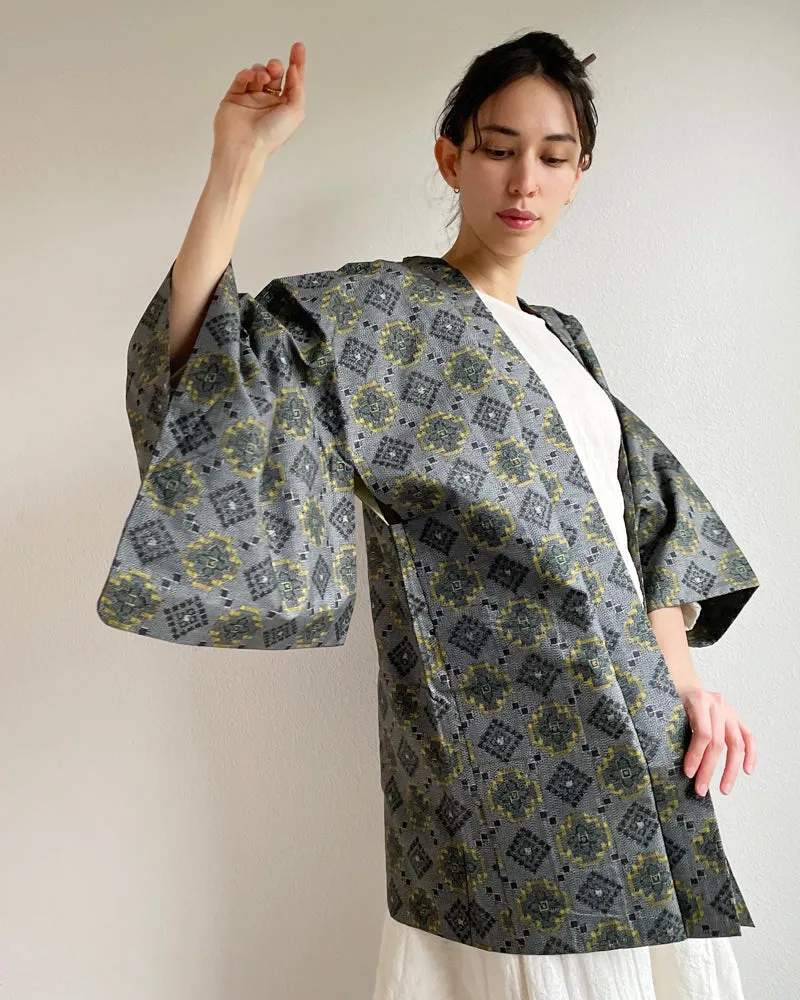 Flower Oshima Tsumugi Haori Kimono Jacket