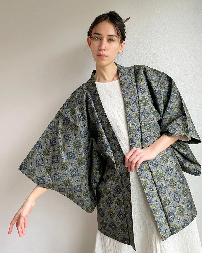 Flower Oshima Tsumugi Haori Kimono Jacket