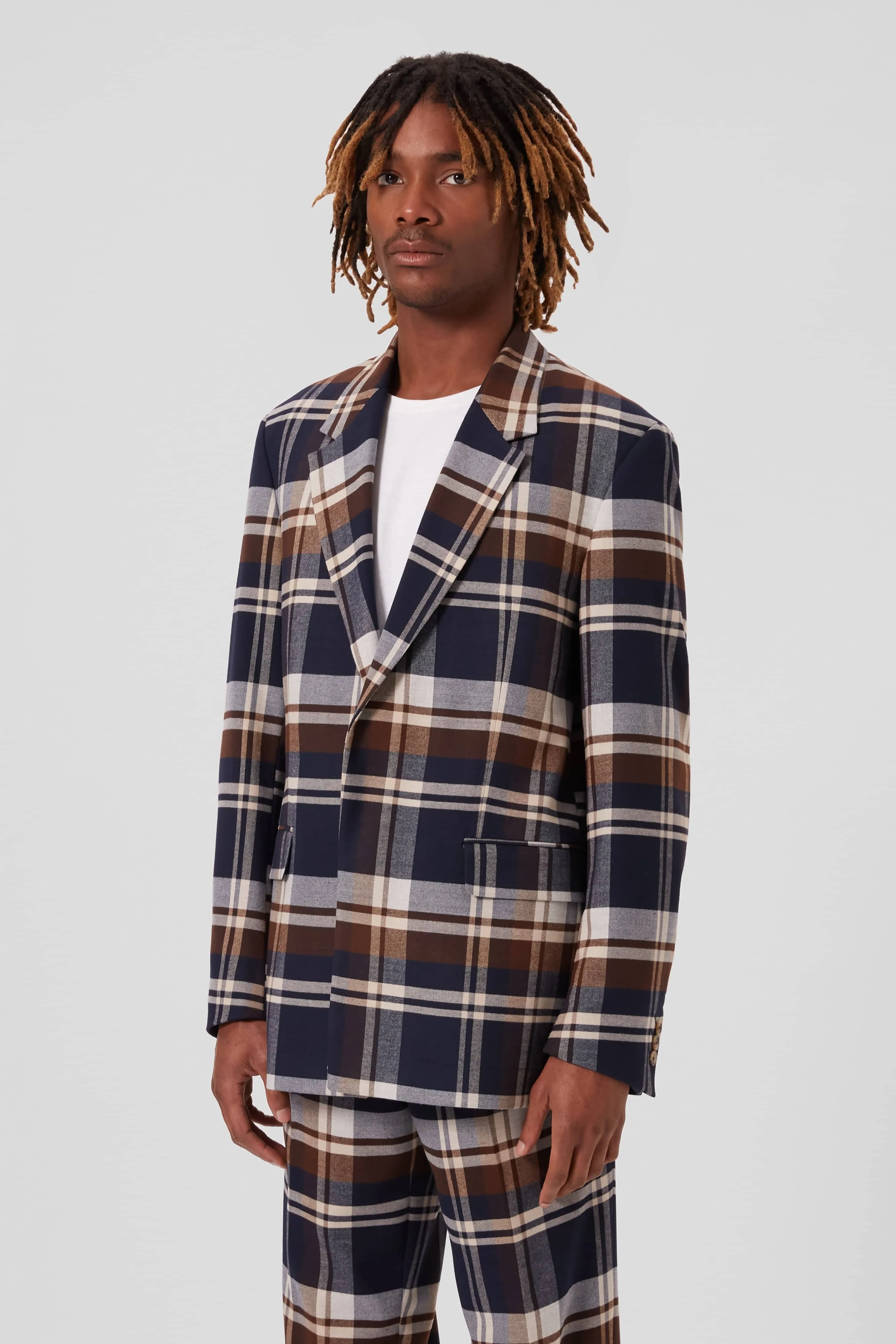 Fontaine Oversized Navy Check Suit - ARCHIVE