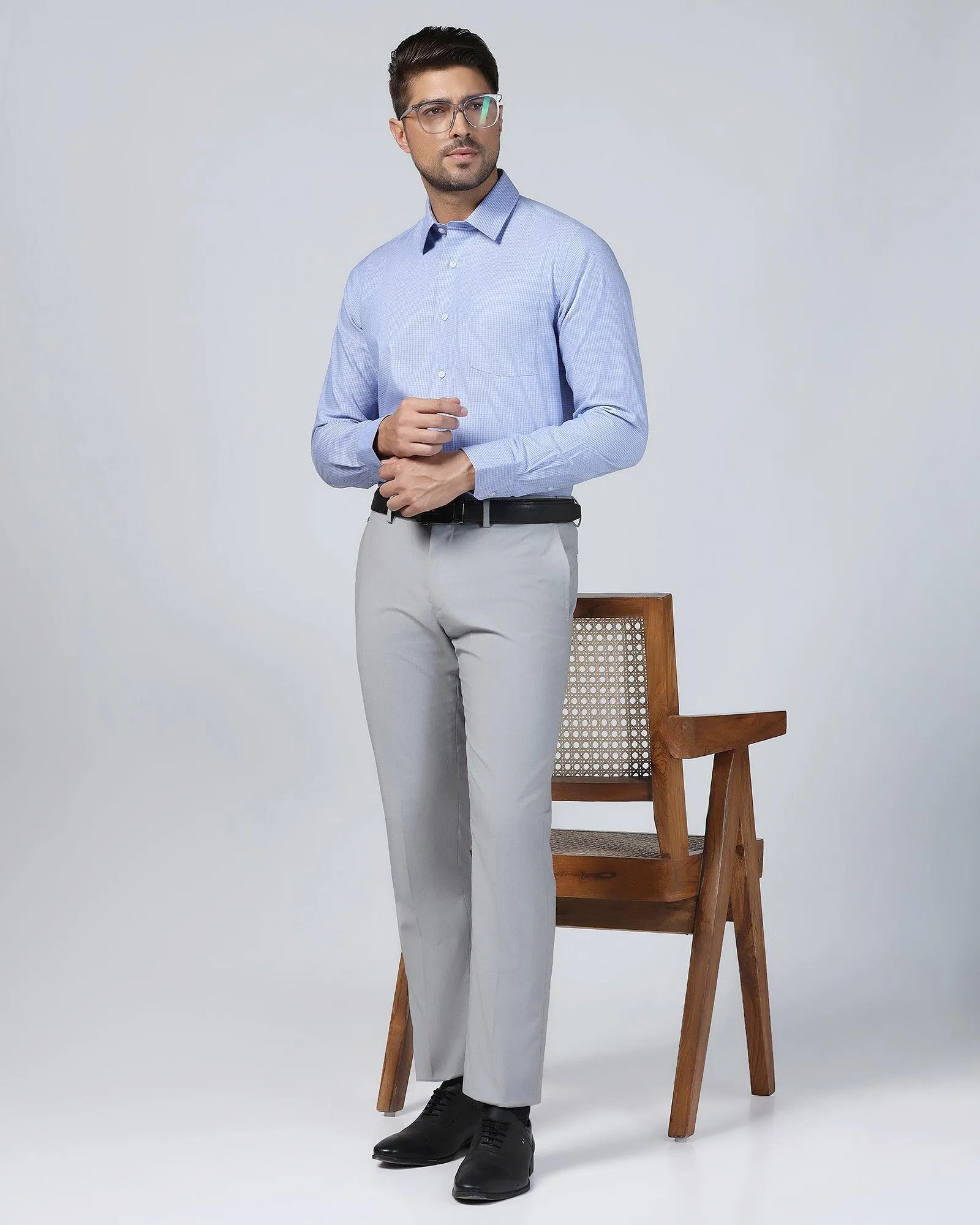 Formal Blue Check Shirt - Zoi